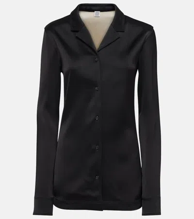 Totême Satin Shirt In Black