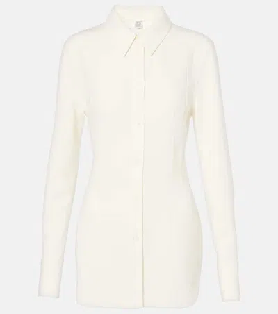 Totême Satin Shirt In White