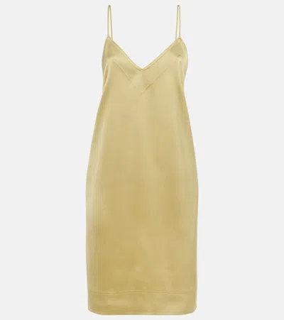 Totême Satin Slip Dress In Green