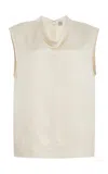 Totême Satin Top In Ivory