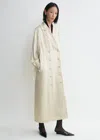 Totême Satin Trench Dress Pearl In Pearl