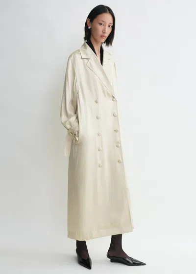 Totême Satin Trench Dress Pearl