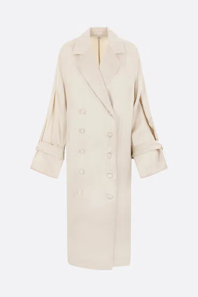 Totême Satin Trench Dress In White