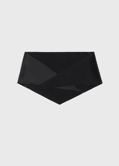Totême Satin Triangle Scarf Black