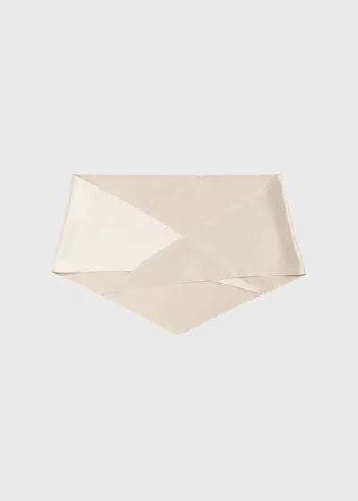 Totême Satin Triangle Scarf Ecru