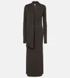 Totême Draped Jersey Maxi Wrap Dress In Grau