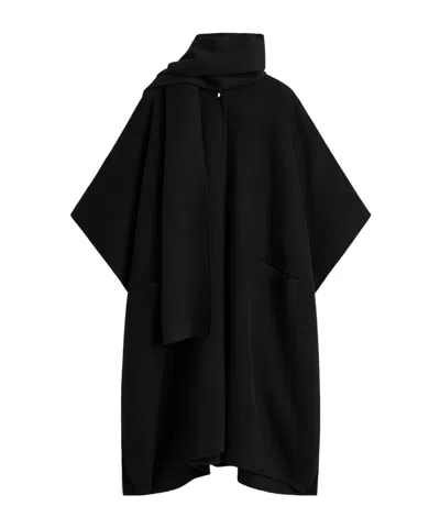 Totême Scarf-detailing Cape In Black