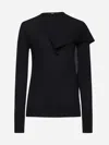 Totême Toteme Scarf-effect Wool-blend Jumper In Black