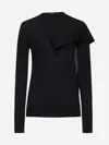Totême Toteme Scarf-effect Wool-blend Jumper In Black