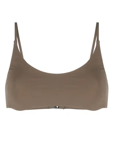 Totême Scoop-neck Bikini Top In Green