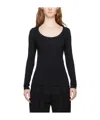 Totême Scoop-neck Fine-ribbed T-shirt In Black