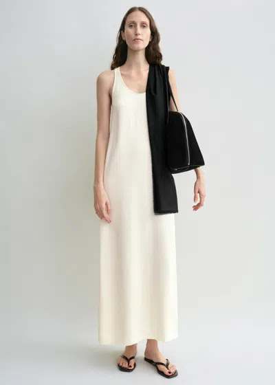 Totême Scoop-neck Sablé Dress Macadamia