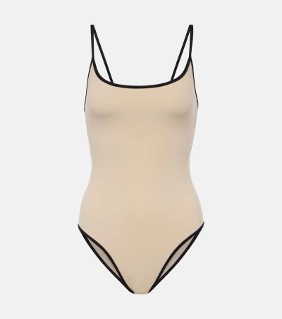 Totême Scoop-neck Swimsuit In Light Hay