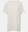 Totême Embroidered Ribbed Stretch-cotton Jersey T-shirt