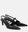 Totême Toteme Croc-embossed Leather Slingback Pump In Black