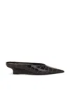 Totême Sharp Croco-embossed Wedge Mules Dark Brown In Dark Brown