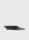 Totême Sharp Croco-embossed Wedge Mules Dark Brown In Dark Brown