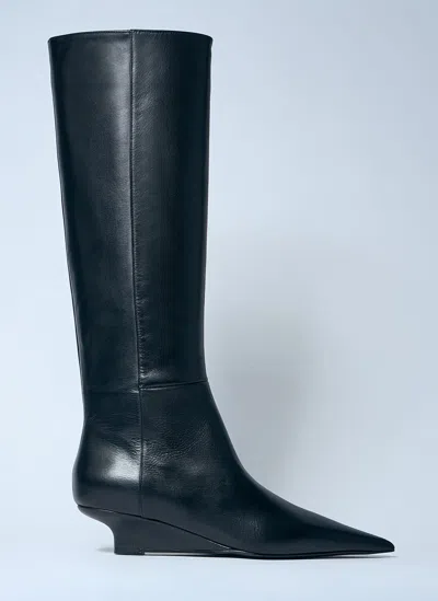 TOTÊME SHARP KNEE-HIGH LEATHER BOOTS