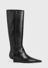 Totême Toteme Women Sharp Knee-high Leather Boots In Black