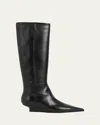 Totême Toteme Women Sharp Knee-high Leather Boots In Black