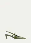 Totême The Sharp Cutout Glossed-leather Slingback Pumps In Open Yellow