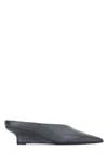 Totême Toteme Women Sharp Lizard-embossed Wedge Mules In Darkgrey