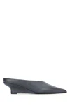 Totême Toteme Women Sharp Lizard-embossed Wedge Mules In Grey