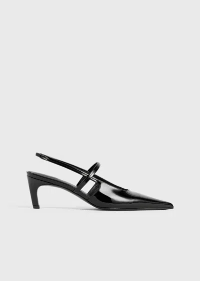Totême Sharp Patent Slingbacks Black