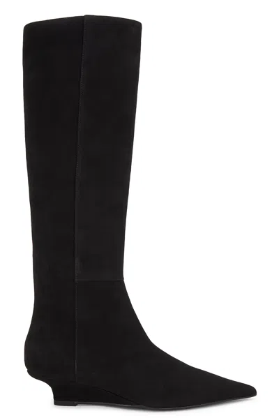 Totême Sharp 40 Suede Knee-high Boots In Black