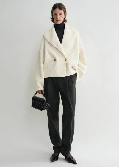 TOTÊME SHAWL-LAPEL CARDIGAN MILK