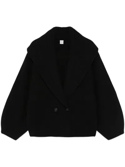 Totême Shawl-lapels Cardigan In Black