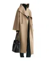 Totême Signature Draped Wool And Cashmere-blend Coat In Nude