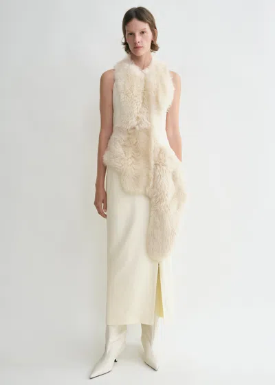 Totême Shearling Appliqué Dress Macadamia In Neutral