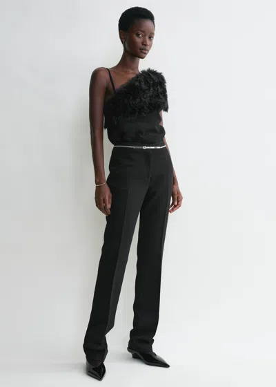 Totême Shearling Appliqué Top Black