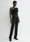 Totême Shearling Appliqué Top Black In Black