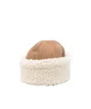 Totême Shearling-trimmed Suede Hat In Nude