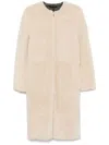 Totême Shearling Coat In Nude