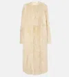 Totême Silky Shearling Long Coat In White