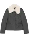 Totême Jacke Mit Shearling-kragen In Grau