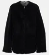 Totême Toteme Teddy Genuine Shearling Zip Jacket In Black