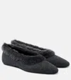 Totême Shearling-lined Ballet Flats In Grey