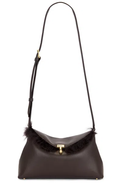 Totême T-lock Leather Top-handle Bag In Brown
