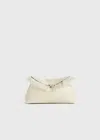 Totême Shearling T-lock Clutch Ecru In Ecru