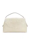 Totême Shearling T-lock Top Handle Bag In Ecru