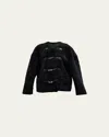Totême Teddy Shearling Clasp Jacket Black In Black