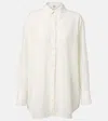 Totême Long-sleeved Wool Shirt In Milk 