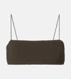 Totême Shirred Jersey Bikini Top In Brown