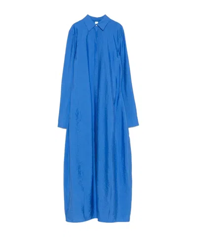 Totême Toteme Silk Chemisier Dress In Clear Blue