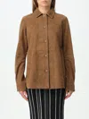 Totême Toteme Soft Suede Shirt Jacket In 棕色