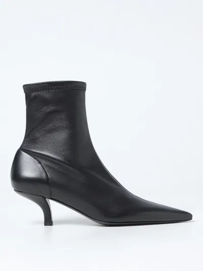 Totême Flat Ankle Boots Toteme Woman Color Black In Schwarz